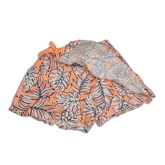 OshKosh Girls Coral Orange Neon Linen Blend Skort Shorts Size 8 NWOT - Picture 2 of 5